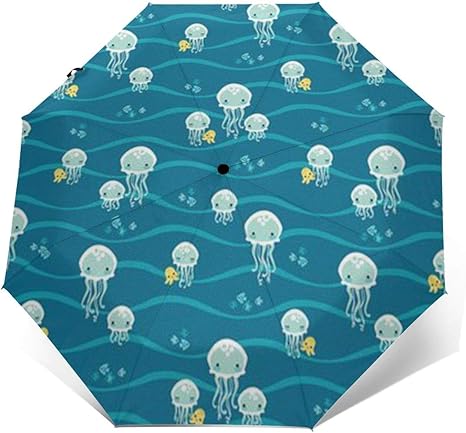 Amazon 日傘 折りたたみ傘 かわいいクラゲ 折り畳み日傘 軽量 ワンタッチ折りたたみ傘 丈夫な8本骨 3段式 遮光 遮熱 晴雨兼用 耐風 撥水 自動開閉 収納ポーチ付き 携帯便利 プレゼント メンズ レディース Glc Online 傘 レインウェア 通販