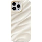 Caseative for iPhone 13 Pro Max Case, White | Water Ripple Pattern Curly Wave Shape Soft