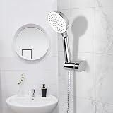 Minicoco Shower Head Holder 360° Adjustable Handheld Shower Bracket Silver Wall view 5