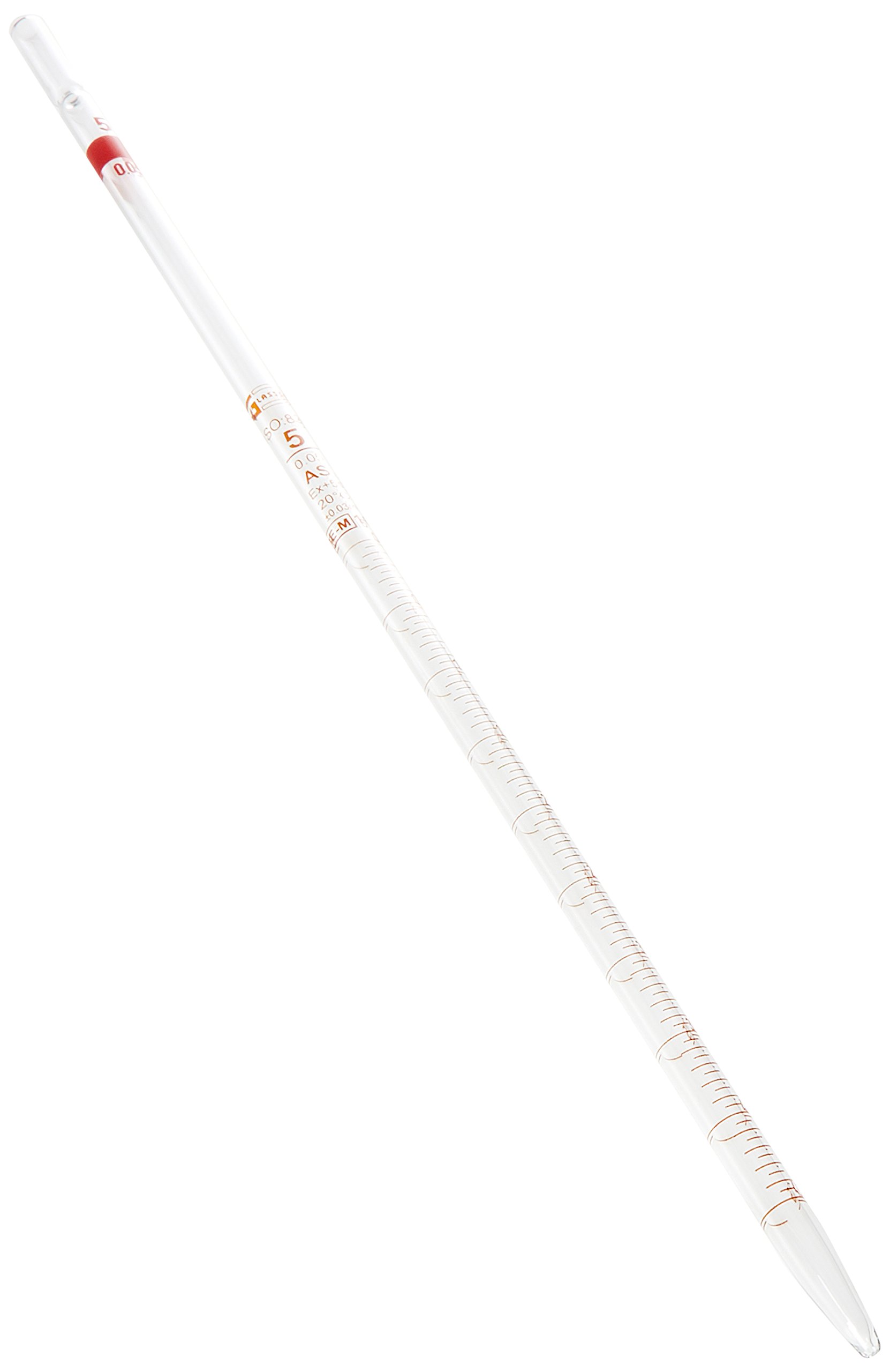 5ML CERTIFIED LABORATORY GLASS GRADUATED PIPETTE GRADE A