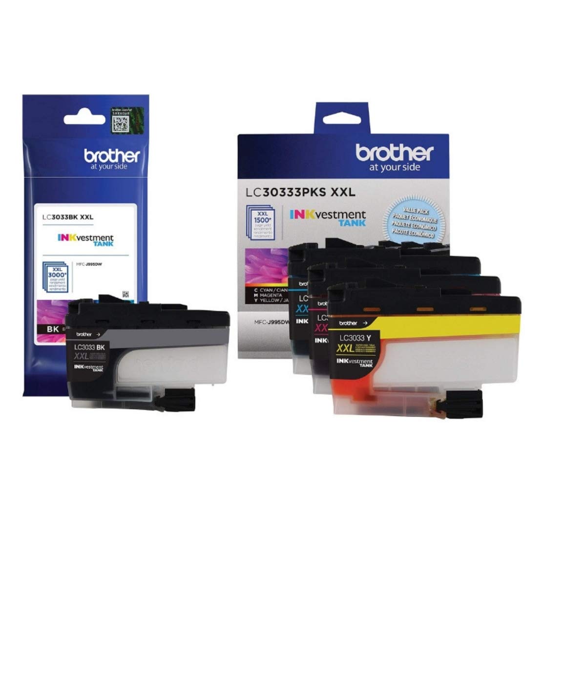 Photo 1 of Brother LC3033 BK/C/M/Y Super High Yield Ink-4 Pack (Includes (1) LC3033BK, (1) LC3033C, (1) LC3033M, (1) LC3033Y)