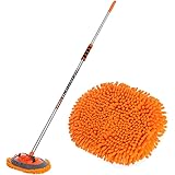 MATCC 62'' Car Wash Mop Mitt Brush Kits with Long Handle Chenille Microfiber Wash Mop Car Wash Brush Duster Scratch Free Wash