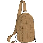 AUACDIY Puffer Small Sling Bag for Women Quilted Crossbody Purses Backpack Chest Bag Fanny Packs with Adjustable Strap