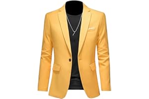 Men's Fashion Solid Colo Long-sleeved Casual Business Blazers Single Button Blazerss Jackets