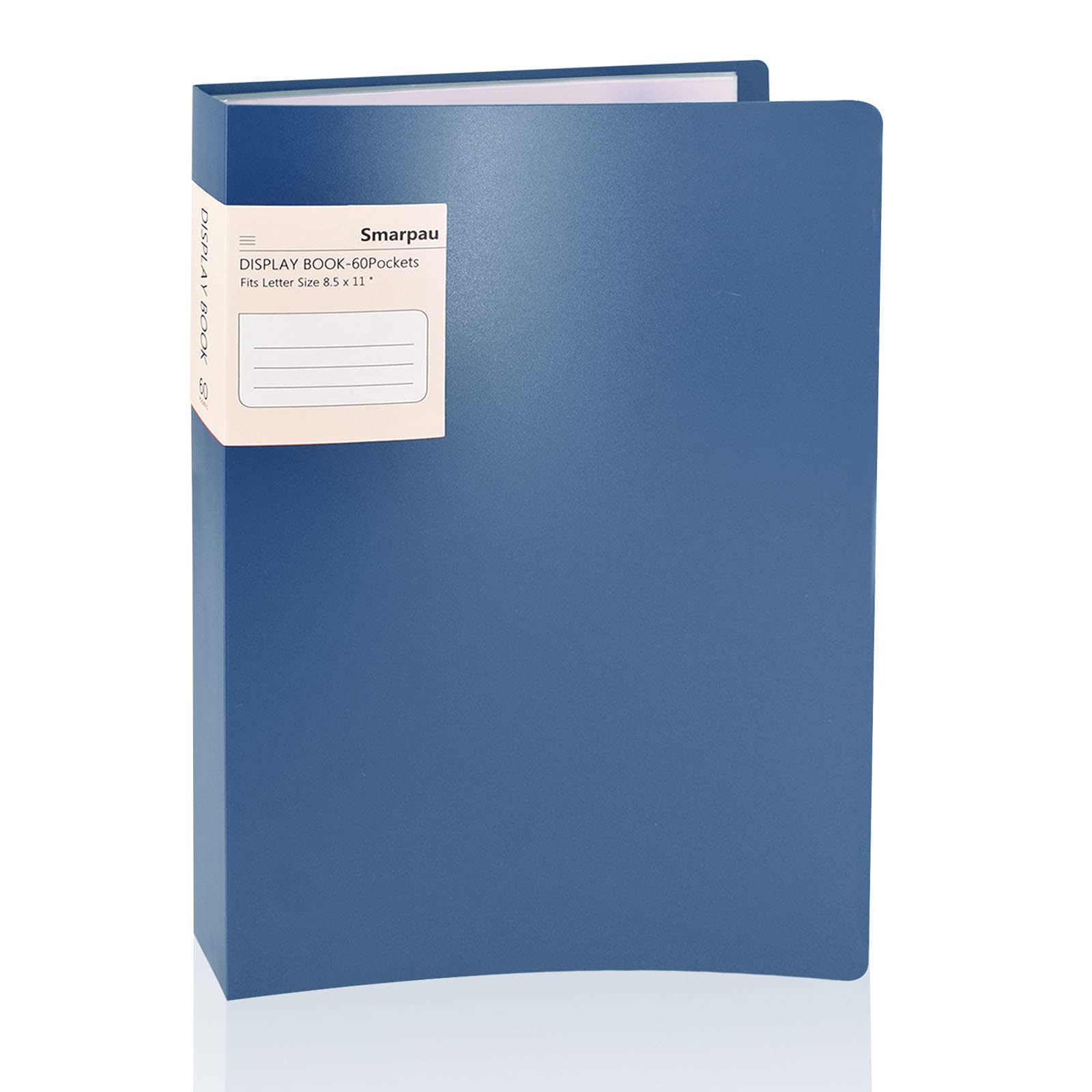 Smarpau A4 Display Book, 60 Pockets Presentation Folder Project Folder Display Folder, Document Folders with Plastic Sleeves for School, Offices and Individuals(Blue)