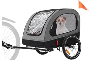 ANOUR Dog Bike Trailer, Dog Buggy for Bicycle, Suitable for Small and Medium Pets Up to 88lbs