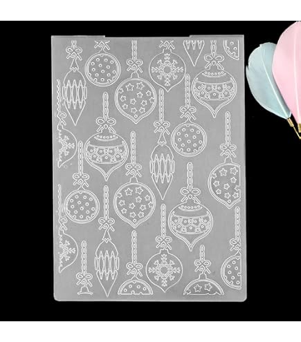 Merry Christmas Tree Star Embossing Folders For Cards — 12.5x17.7cm Plastic Templates