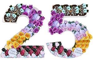 DYLCYPHERIA 12inch Cardboard Number Fillable Food Tray Box for Charcuterie, Cupcake Arrangement, Birthday Anniversary (White, 25)