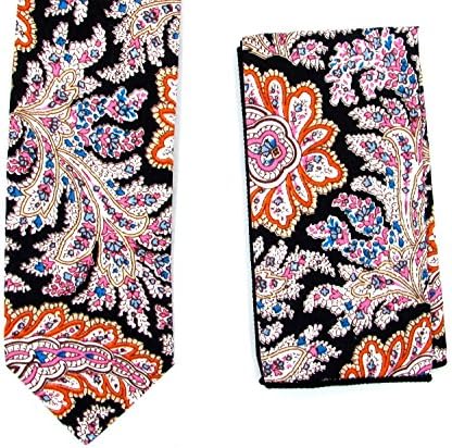 Cotton Tie Set-Black-Pink-Orange-White-190-B
