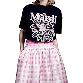 mardi mercredi Women's FLOWERMARDI Graphic T-Shirt, 100% Cotton, Short Sleeve, Soft Relaxed Fit
