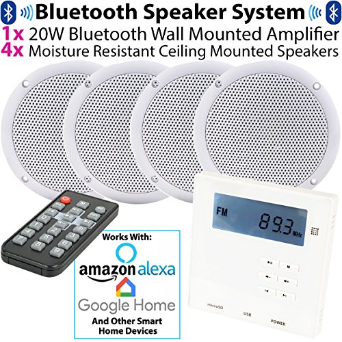 Smart Home Wall Amp 4x Ceiling Speaker Kit 4x 80w Moisture