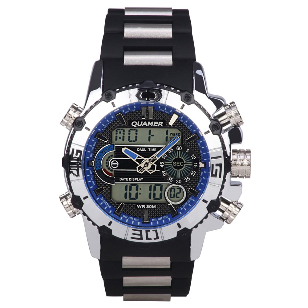 Buy Quamer - Dual Time Multifuntion Men's Sports Watch Online at Low ...