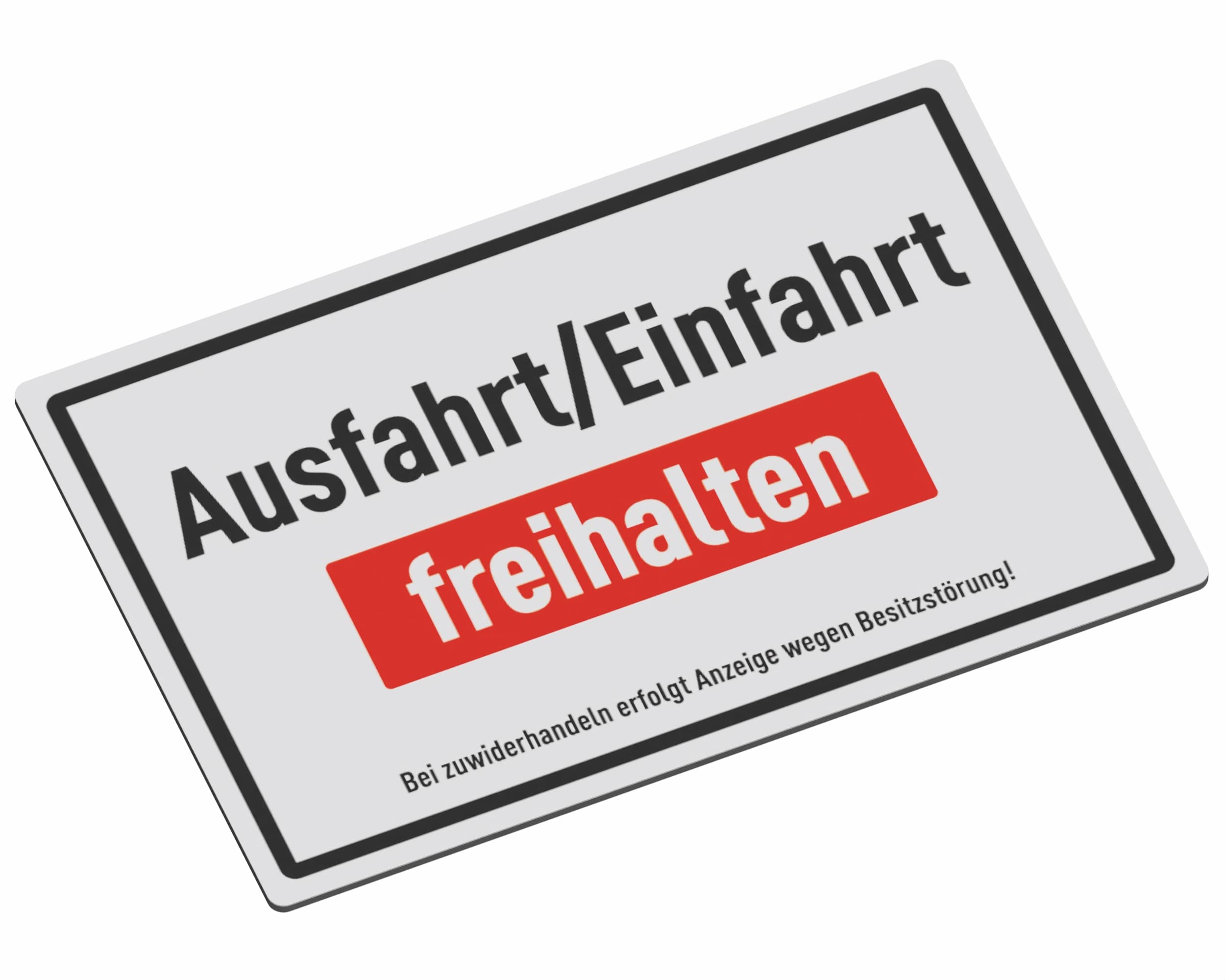 SCHILDER Systeme Sign - Exit / Entrance Free - 3mm Aluminium Dibond Sign - 30x20cm - Waterproof and Weather Resistant for Outdoor Use - Rustproof - Made in Austria