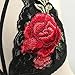 Sumen Women Girl Full Cup Lace Floral Bralette Bustier Strappy Bra (M, Black)