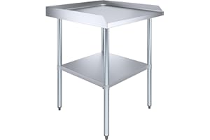 AmGood Commercial Work Table with Backsplash and Sidesplashes | Height: 35" | Stainless Steel Prep Table for Kitchen, Restaurant, Garage, Laundry | NSF (30" Long x 30" Deep)