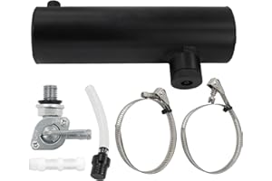 LVOUP 3x10 Go Kart and Mini Bike Gas Tank Cylinder with Clamp Compatible for Coleman Powersports CT200U BT200X CT200u-ex and Predator 212cc 196cc/6.5HP Black