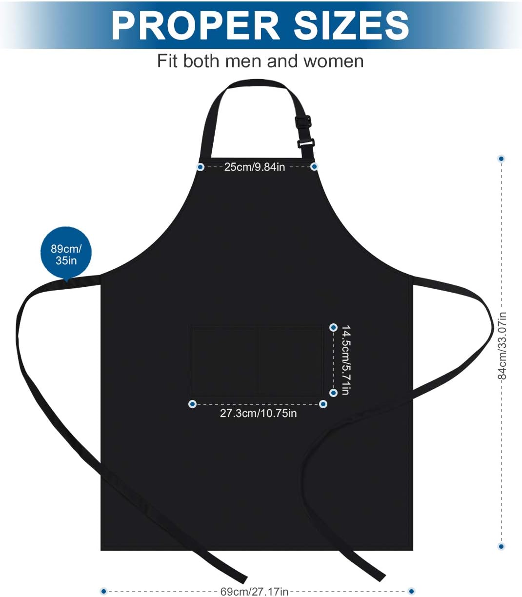 Syntus Apron Chef Hat Set, Adjustable bib Apron Baker Chef Hat Women Men, Black: Home & Kitchen