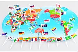 Monique Wooden Puzzle World Map Board Flag Matching