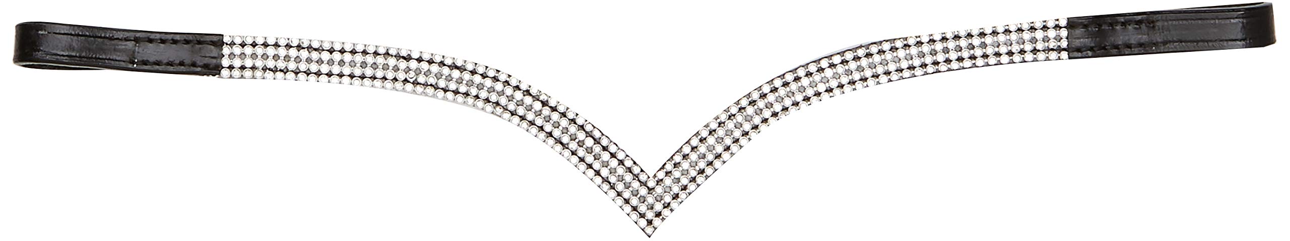 Cwell Equine V Shaped 4 Rows Silver Crystal Browband Choice of Sizes (FULL 16")