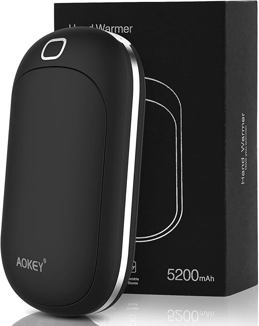 AOKEY USB Hand Warmers Rechargeable, 5200mAh Pocket Size Hand Warmer