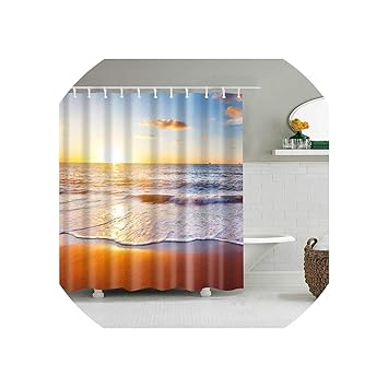 Amazon Com 1pc Green Tropical Plants Shower Curtains For Bathroom