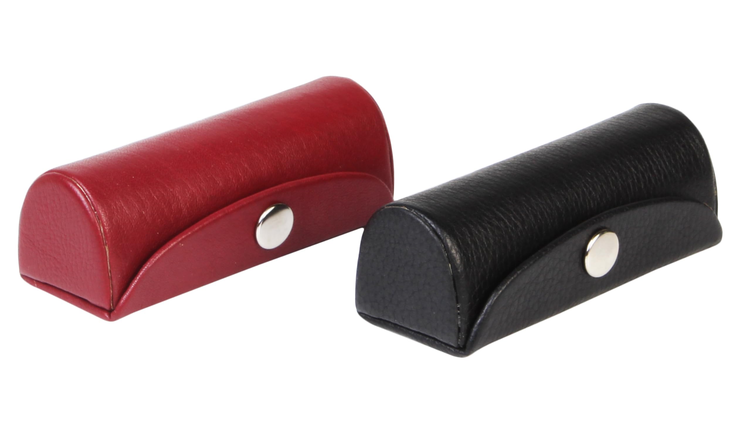 SWACRAFT Set of 2 Leather Lipstick Case Holder for Women Girls - Bag Organizer Purse | Marron and Black Lipstick Holder with Mirror