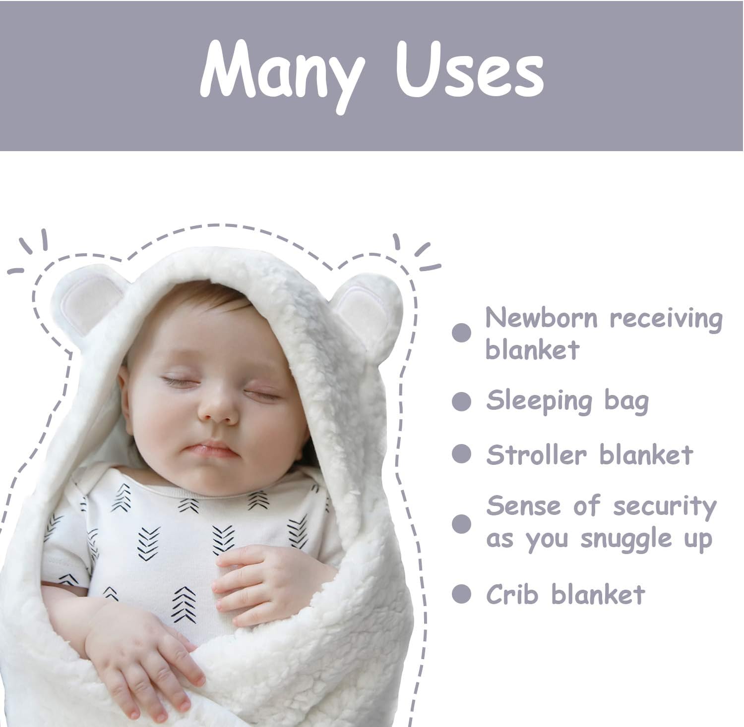 Bedding Jam Naturals Cute Bear Organic Swaddle Wrap Grey Bedding Jam Naturals Cute Bear Organic Swaddle Wrap Grey