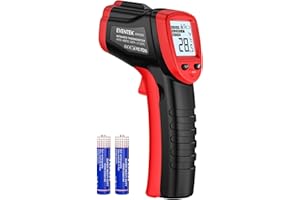Eventek Infrared Thermometer Gun, -58°F~1112°F Temperature Gun, Laser Thermometer Gun for Cooking, Pizza Oven, Candy, Griddle, Engine, Infrared Thermometer with Adjustable Emissivity & Max Min