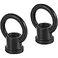 MECCANIXITY Eye Nut 15kg Max Load 29x35mm M10 Thread Ring Shape Female Loop for Hanging Lamp Chandelier, Black Pack of 2