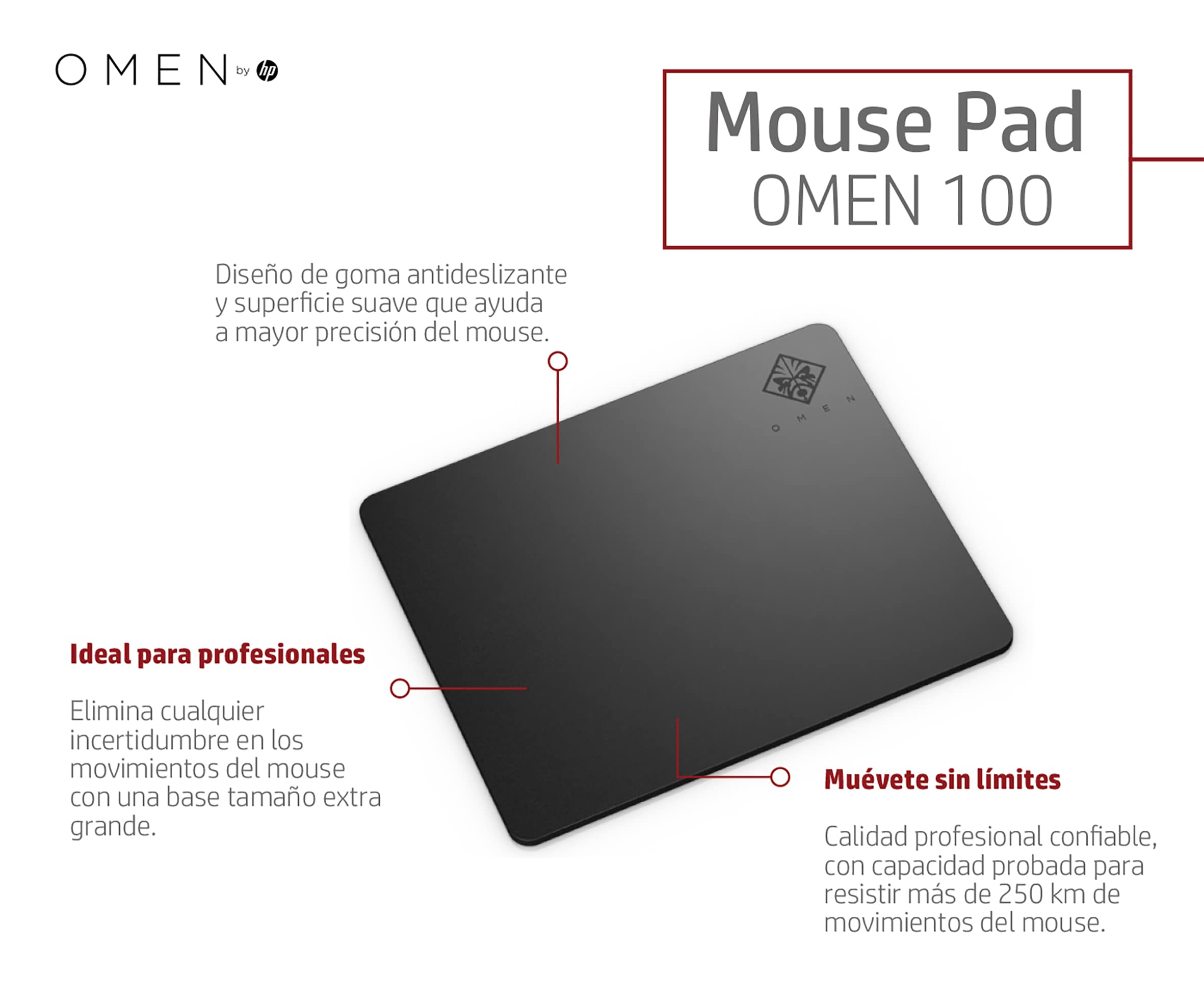 OMEN by HP Square Gaming Mouse Pad 100 (Black)