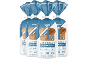 Carbonaut Gluten Free Bread, Low Carb Bread, Keto Bread, Keto-Certified Food, Snack, Meals, Non-GMO, Vegan Bread 4 Pack (Gluten Free White)