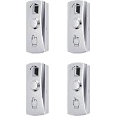 Push to Exit Button for Door Access Control System Zinc Alloy Shell NO/COM Output Classic Shape 4pcs