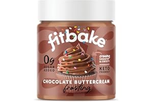 FitBake Chocolate Buttercream Frosting | Keto Frosting for Low Carb Desserts | Sugar Free Keto Icing | 0g Net Carbs | Gluten Free | Zero Sugar Naturally Sweetened Low Carb Food | Keto Friendly 8oz