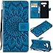 LG V40 ThinQ Case,LG V40 Wallet Case,LG V40 ThinQ Filp Case,Sun Flower Embossed PU Leather Magnetic Card Holders Hand Strap TPU Inner Bumper Purse Case for LG V40 ThinQ/LG V40 Blue