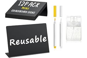 PigPotParty 12 Pcs Food Labels for Party Buffet, 4"x3" Mini Chalkboard Signs for Food Display, Table Place Cards - Name Tags-