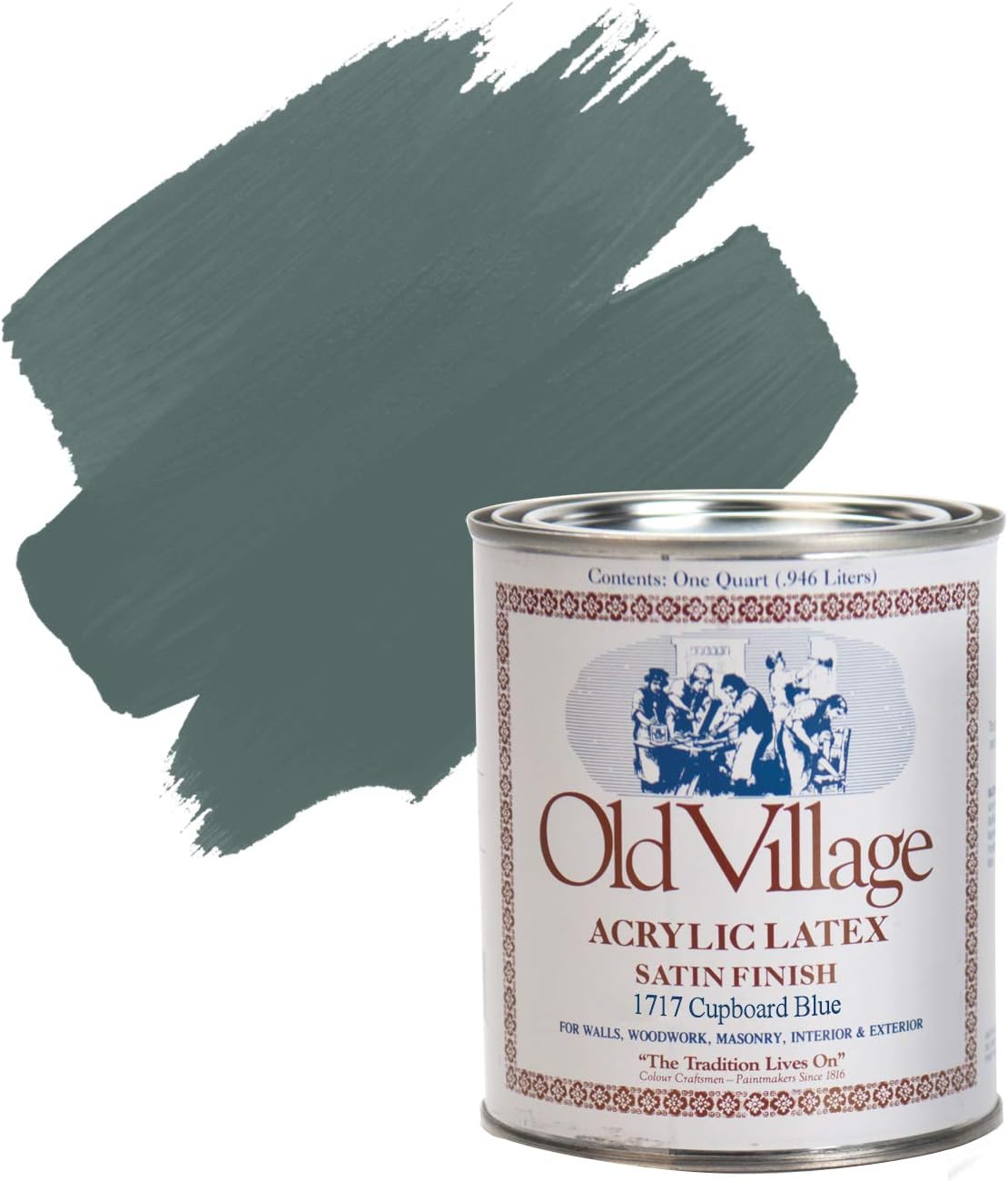 1717qt Cupboard Blue Old Village Acrylic Latex Paint