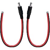 IMIYORE 0.8FT 5.5mmx2.1mm 14AWG Pigtail Cable Male Repair Cable DC 5521 Connector for CCTV Surveillance Camera LED Strip Light Storage Power Supply Solar Panel 2pcs
