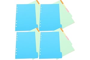Yardwe A5 Colored 6-Hole Paper Binder Dividers with Index Tabs, 3 Sets Pack (5 Sheets/Set) for Office,