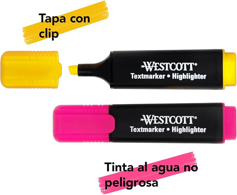 Marcadores fluorescentes, 8 peças, variedade | Marcadores fluorescentes em cores vivas | Espessura do traço: 2-5 mm | Tinta premium da Alemanha | E-744252 00