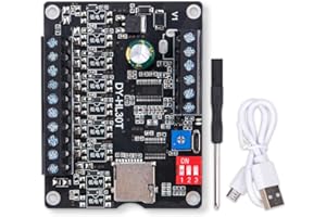 ZORZA 1Pcs 30W MP3 Trigger Player Board Voice Playback Module Support TF Card 32G Max,9 Trigger Interfaces 8 I/O Trigger Modes DC 9-24V MP3 Module with Two Indicators for DIY Audio Solutions