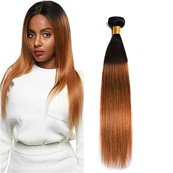 Amazon Com Ombre Straight Hair Hair Bundle Two Tone 1b 30 Brown