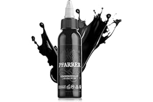 PFARRER Tattoo Ink Black Professional 2oz(60ml) Vegan-Friendly USA Standard Pigment Ink Supplies Pure Black TI7003-60-001