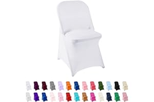 AlGaiety Spandex Chair Cover,12PCS,Chair Covers,Living Room Folding Chair Covers,Removable Chair Cover Washable Protector Stretch Chair Cover for Party, Banquet,Wedding Event,Hotel(White)