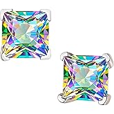 Moissanite Stud Earrings for Women, 0.8-2ct D Color, VVS1 Clarity, White Gold-Plated 925 Sterling Silver Stud Earrings, Anniversary Birthday for Women Men