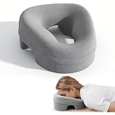 Face Down Pillow Massage Headrest for bed with Memory foam Light Grey | ergonomic support, remove breathable cover, machine washable, Piercing Pillow, Sleeping Pillow, Face Cradle After Eye Surgery