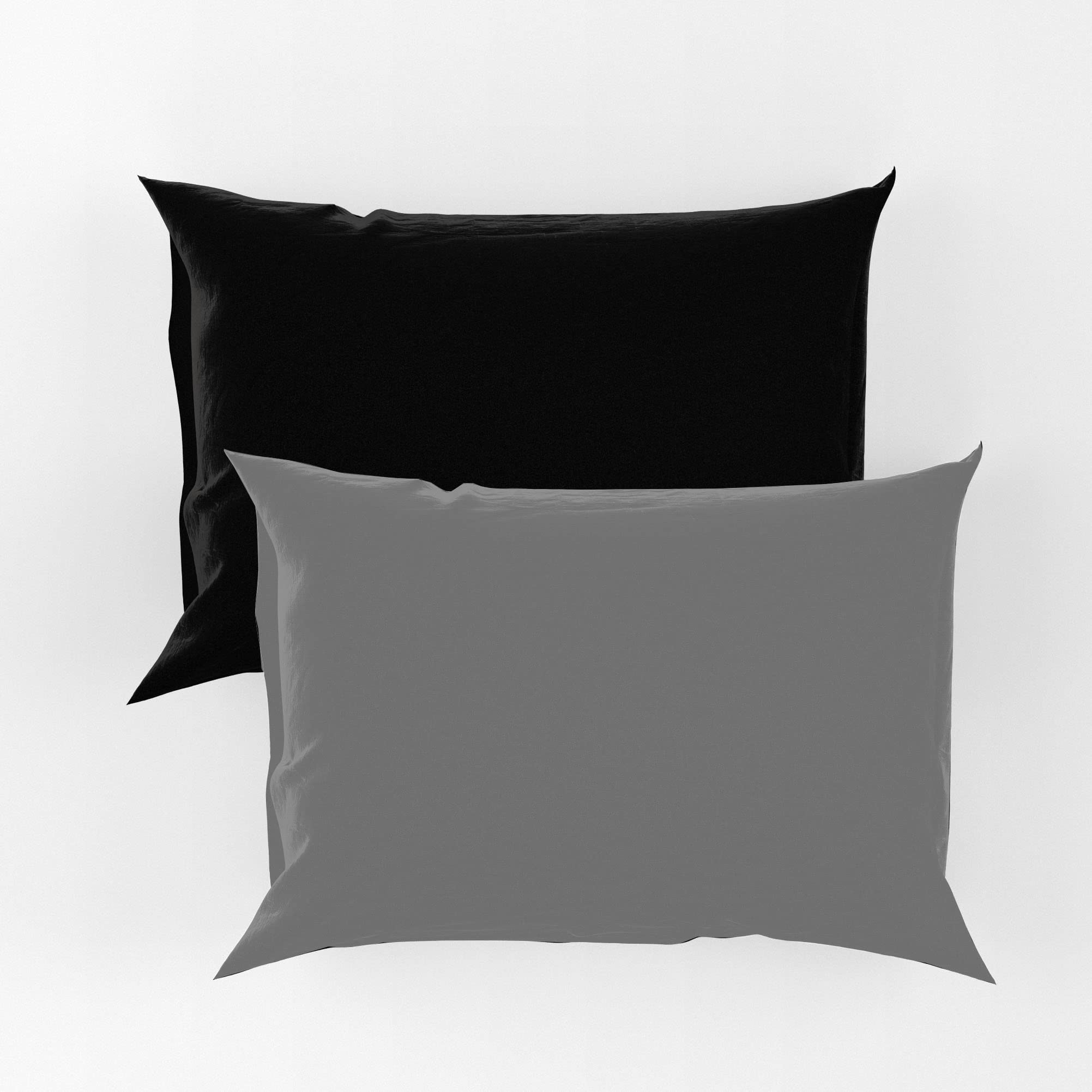 Adam Home Cotton Rich Pillow Protectors Pillowcases Pack Of 2 Hotel Quality Premium Touch Comfort Pillow Encasement Pillow Cases 2 Pack Long Lasting Soft & Comfortable Pillow Case 50x75 cm Black Grey