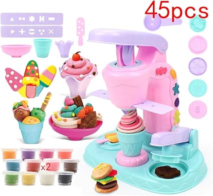 Siohopio 45 Pcs Extrudeuses Pate Set Modeles Assortis Outils Pate A Modeler Enfants Moules Pate D Argile Outils Modelisation Dessert Comme Cadeau Pour Enfants Jouet Pour Enfants Amazon Fr Sports Et Loisirs