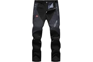 YSENTO Men's Fleece Lined Ski Snow Pants Winter Waterproof Softshell Insulated Hiking Cargo Pants
