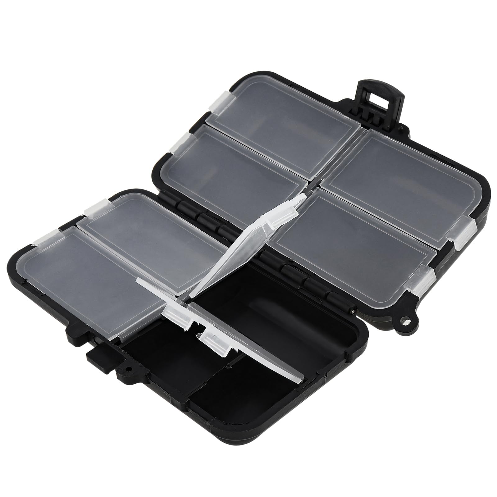 Photo 1 of OriGlam Mini Fishing Tackle Box, Small Fishing Accessories Storage Box with Double-Layer 9 Compartments (11cm x 6.5cm)