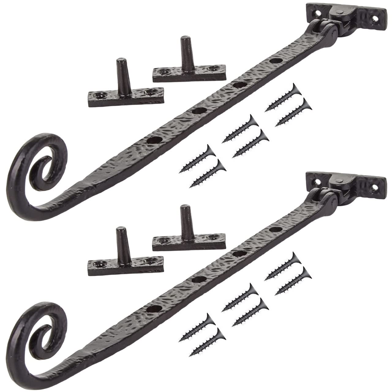 TERF®250mm Heavy Duty Antique Black Window Casement Stay Spoon Style 250mm (10'') Including Fixing Screw - Pack of 2